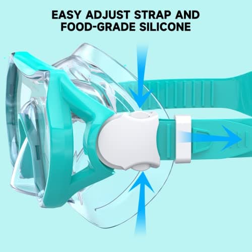 Findway Snorkel Mask for Kids,Swimming Goggles Kids for Boys Girls Youth Children Diving Mask with Nose Cover,No Leak Anti Fog Waterproof 180°Clear View Kids Swim Goggles for Age 5-16 Years — view 3