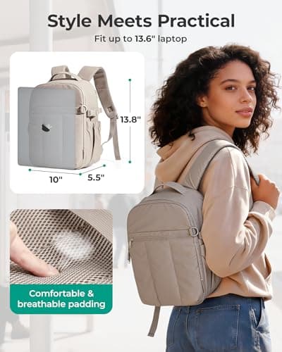 bagsmart Small Camera Backpack Bag for DSLR SLR Mirrorless Cameras Photographer with Tripod Holder 13.6" Laptop Compartment Women Travel Bag — view 5