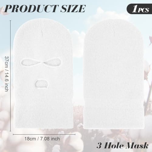 HAGOT 3 Hole Full Face Balaclava, Winter Knitted Balaclava, Ski Face Cover Unisex, Full Facecover for Outdoor Sports — view 3