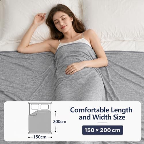 Summer Cooling Blanket for Hot Sleepers, Night Sweats Breathable, 150x200cm — view 2