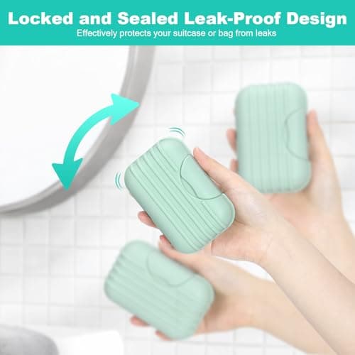 Alyvisun 2Pcs Travel Soap Dishes for Shower Travel Outdoor, Green + Grey — view 2