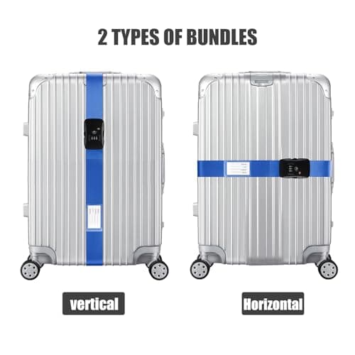 Veki Luggage Straps with TSA Approved Lock, Suitcase Strap, 1pc Blue — view 2