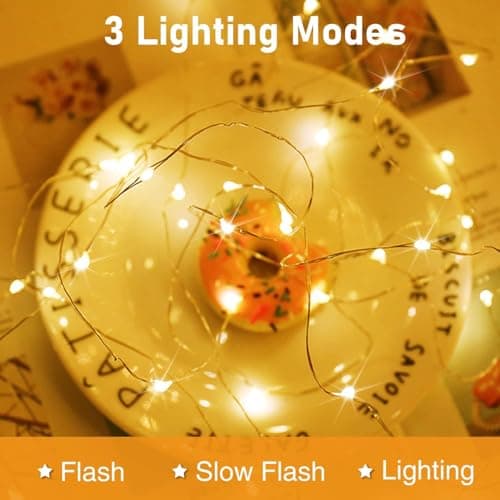 btfarm 3 Pack 3 Modes Fairy Lights Battery Operated, 2M 20 LED String Light — view 3