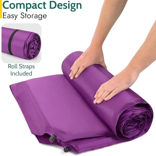 Trail Self Inflating Camping Mat, Double, Purple — view 5