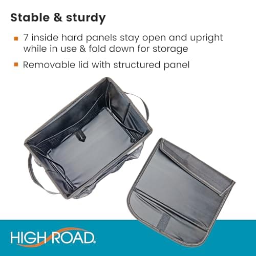 High Road Car Storage Organizer with Lid, Car Storage Box, Multipurpose Back or Front Seat Console or Trunk Organizer, Univeral Fit in All Vehicles — view 6