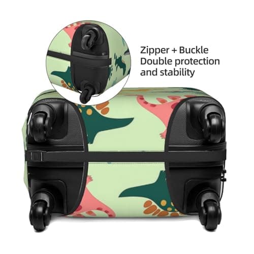 Kaifanee Elastic Travel Luggage Cover Suitcase Protector, Boys Dinosaur Dino Cartoon Animals Suitcase Baggage Cover Anti-Scratch Fits 23-26 Inch Luggage — view 4