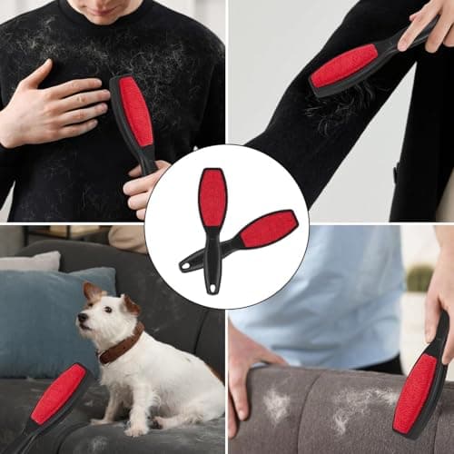 2-Piece Reusable Fabric and Upholstery Cleaning Brush Set for Pet Hair, Lint, and Dust Removal — view 5