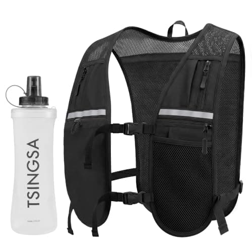TSINGSA Hydration Backpack, Running Vest with 500ml Water Bottle