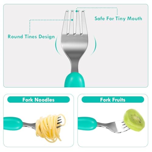 Lehoo Castle Stainless Steel Toddler Cutlery Set, 6-Piece Mermaid Design — view 4