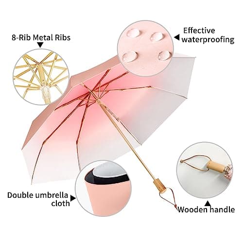 Dlin Travel Sun Umbrella for Purse with Case,Compact UV Umbrella Protection,Folding Lightweight Portable Parasol Umbrella for Men and Women — view 3