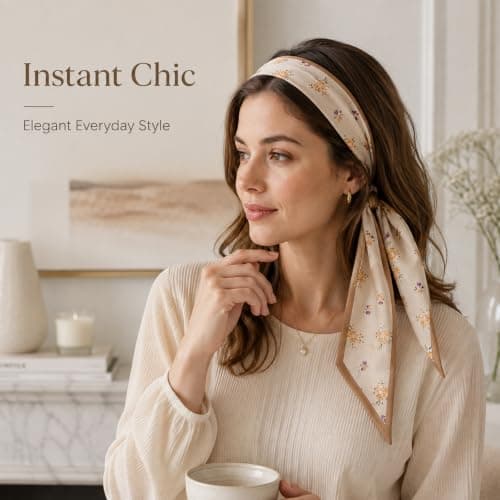 Homiladi 8 Pack Women's Hair Scarves, Satin Silk-Feel Headscarves — view 6