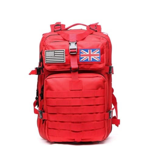 Thuram 50L Durable Nylon Waterproof Fishing Hunting Backpack Outdoor Military Rucksacks Tactical Sports Camping Hiking Bags (Red) — view 5