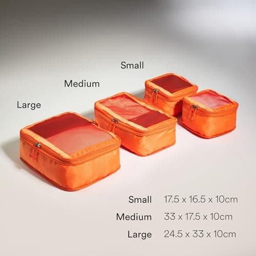 ANTLER - Compression Packing Cubes, Set of 4 Essential Packing Cubes for Suitcases and Backpacks - Holiday, Travel & Accessories Organiser, Easy Clothes and Shoe Storage - Coral — view 3