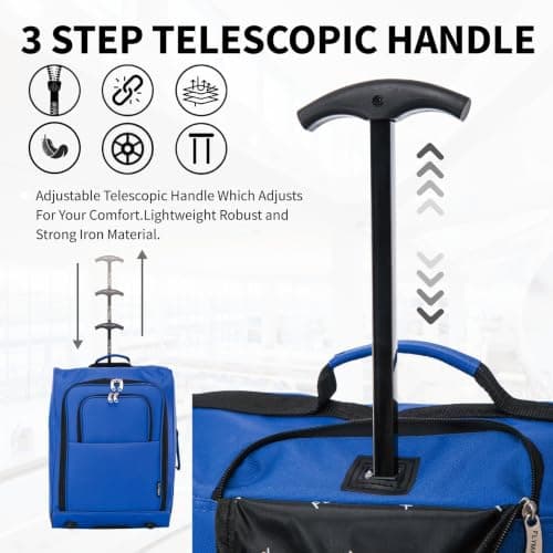 Ryanair 40x30x20 Carry on Suitcase Approved Underseat Cabin Bag Case Lightweight Hand Luggage 1.2g 24L — view 5