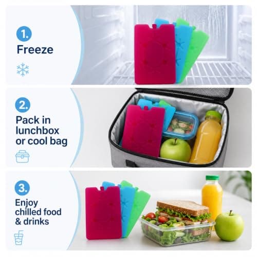 MAR Small Reusable Freezer Blocks 3 Pack Slim Ice Packs Lunch Box Cool Bag — view 6