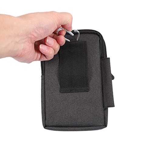 Cell Phone Waist Belt Bag Men, Vertical Smartphone Belt Clip Pouch Black — view 6