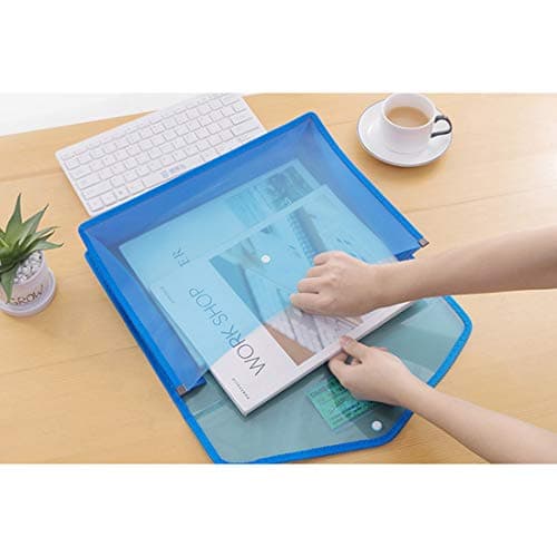 A4 Plastic Wallets, 7 Pcs Plastic Folders Document Files Folders Popper Wallet Envelope Pockets Large Capacity with Quick Snap Closure, Card Slot for Office Home School Travel — view 6