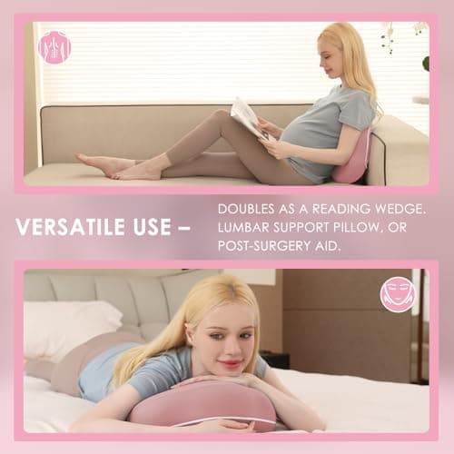 Chilling Home Pregnancy Pillows for Sleeping, Memory Foam Maternity Pillow for Belly, Back, Adjustable and Portable Travel Wedge Pillow (Red, Height 15cm) — view 6
