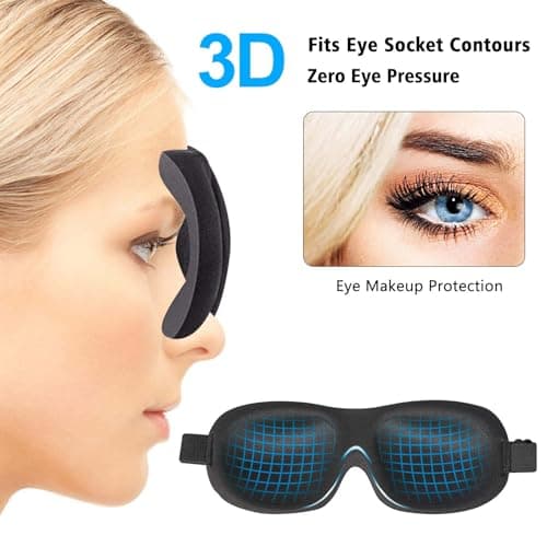 2Pcs Sleep Mask 3D Eye Mask for Sleeping Blackout with Adjustable Strap — view 2