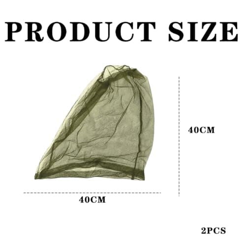 2 Pack Mosquito Head Net, Ultra Large Insect Screen for Outdoor Use — view 2