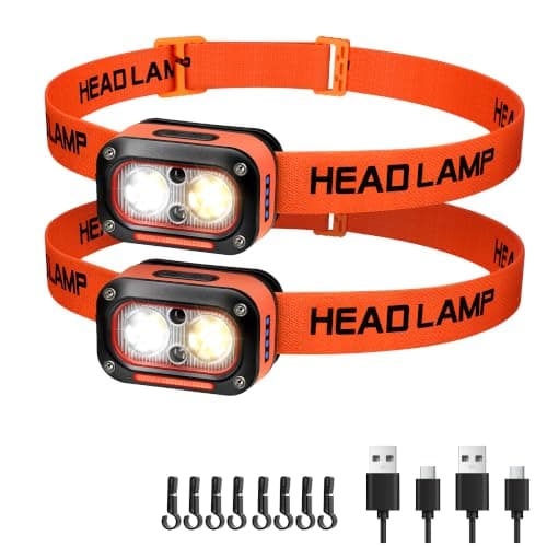 DARKBEAM LED Head Torch High Lumens USB Rechargeable Dual Lights Headlamp