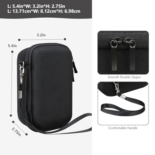 Supmay Hard Travel Case for Sony RX100 VII/ RX100 VI/ RX100 V/ RX100 IV/ RX100 III Advanced Premium Compact Camera, Protective Case Bag with Zipper Mesh Pocket for Battery Pack, Micro USB cable, Black — view 3
