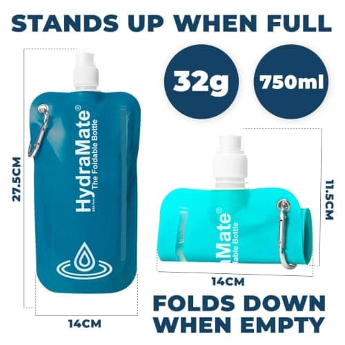 HydraMate Collapsible Water Bottle - Foldable Water Bottle - 750ml (2 Pack) — view 6