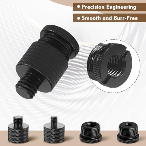 PEAPIN 8 Pack Microphone Thread Adapter Kit, Mic Stand Adapters — view 3