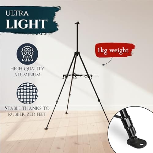 Artina Foldable Tripod Painting Easel Stand for Canvases up to 82cm Metal — view 5