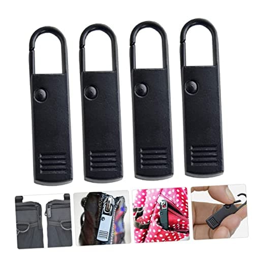Hoement 4pcs Zipper Repair Kit Black Zinc Alloy Zipper Heads for Female Clothing and Bags Creative Outlook for Jackets Coats and Luggage — view 4