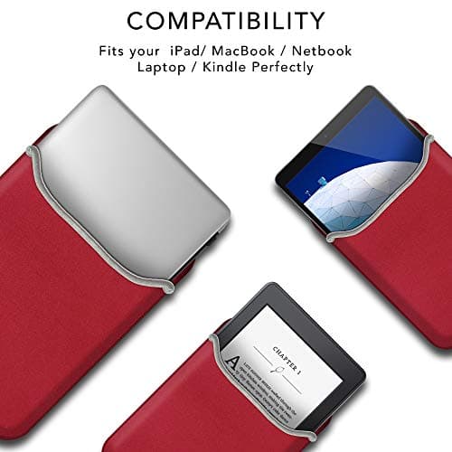 VIBE 10 inch Neoprene Case Sleeve, Compatible for Surface Go 10", iPad Air, iPad 2,3,4 9.7, Samsung Tab A7, Tablet Galaxy Tab E 9.6 & HUAWEI MediaPad Red — view 4