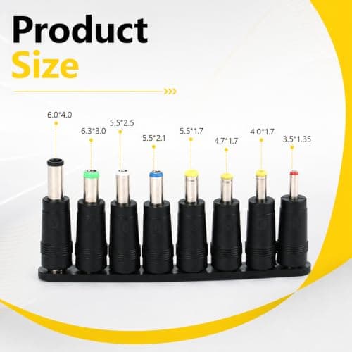 8 Pack Universal DC Barrel Jack Adapter and Laptop Charger Tip Set — view 2