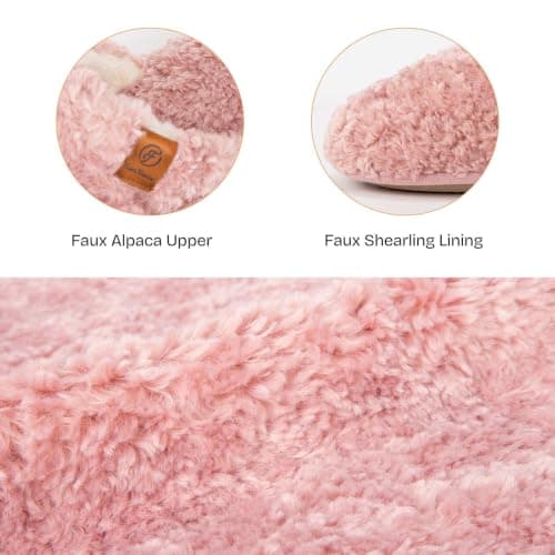 EverFoams Women's Fuzzy Slippers Memory Foam Warm Shoes Pink, 3-4 UK — view 5