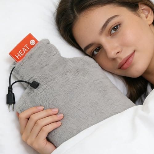 USB Rechargeable Hot Water Bottle, 3 Heat Settings Electric Heating Pad with Auto Shut-Off, Portable Flannel Warmer for Home, Office, Travel — view 2