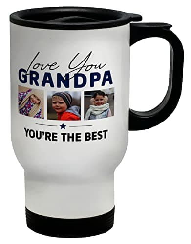 Shopagift Personalised Photo Travel Mug Cup Love You Grandpa You're The Best