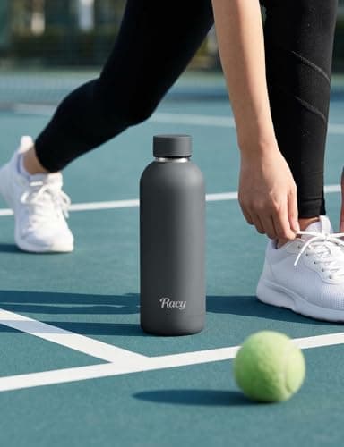Stainless Steel Water Bottle with Strap - Insulated Metal Water Bottles Double Wall - 500ml/750ml/1L - 24hrs Cold/12hrs Hot - BPA Free - Leakproof for Sports, Hiking, Gym, Travel, Outdoor (Grey) — view 5