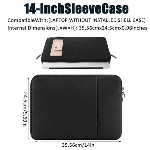 14-Inch Laptop Sleeve Case, Protective Case Soft Padding Zipper Cover Carrying Bag, Suitable For Macbook Air/Pro Laptops, Portable Laptop Bag (Dark blue) — view 2