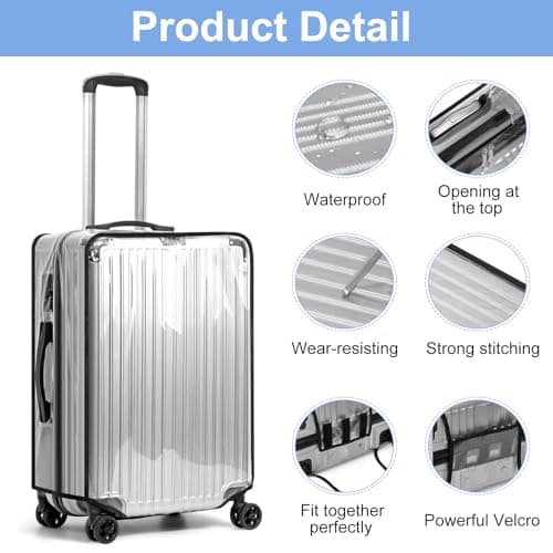 Suitcase Covers Protectors, Clear PVC Suitcase Protector Cover(30 Inch) — view 3