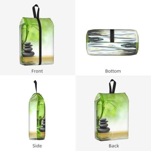 Stone Bamboo Print Waterproof Shoe Bag Travel Bag with Carry Strap Storage Bag Versatile Cosmetic Bag-2pcs — view 2