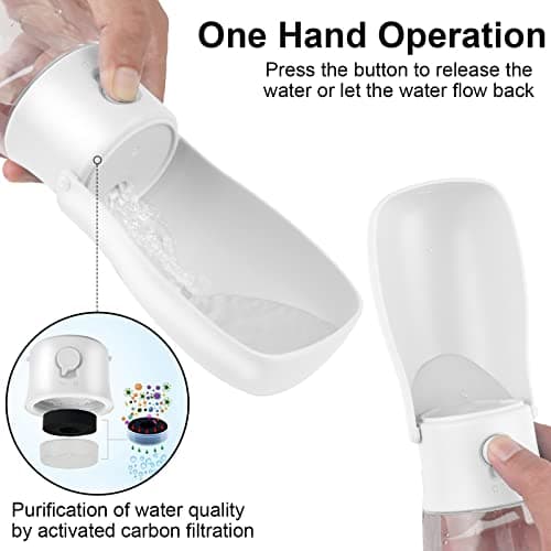 Gezimetie Dog Water Bottle - Foldable Dog Water Dispenser for Walking with Dog Waste Bag, Portable Pet Water Bottle for Travel, BPA Free Water Bottle for Cat, Rabbit,Puppy and Other Animal 300ML — view 5