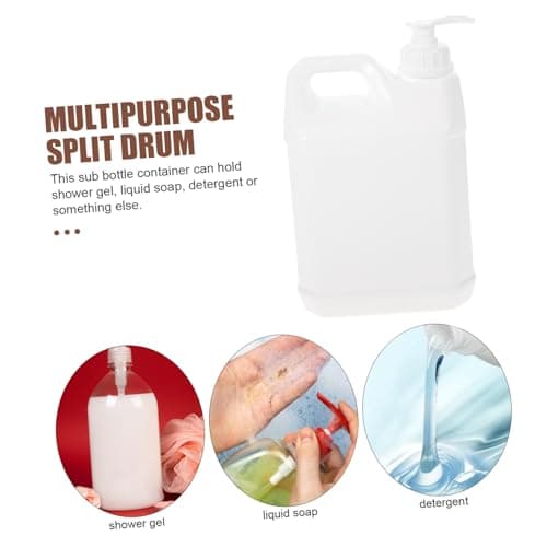 2.5l White Hdpe Pump Dispenser Container Refillable Large Opening — view 3