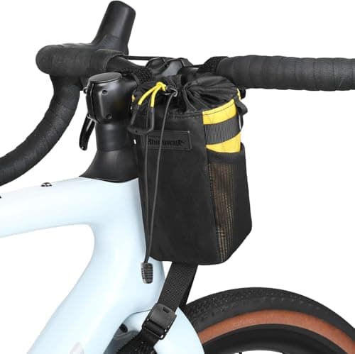 Bike Water Bottle Bag with Quick Release, Insulated & Waterproof, 3-Point Mounting, Drain Hole, Side Mesh Pockets – Durable Nylon for MTB, Road, and Gravel Bikes(Yellow)