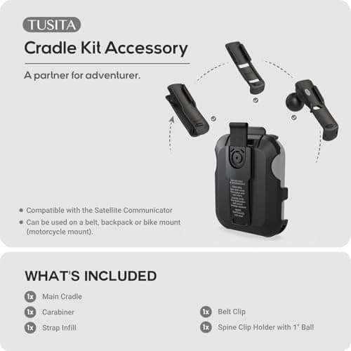 TUSITA Cradle Kit Accessory Compatible with Garmin inReach Messenger Plus Satellite Communicator - GPS System Accessories — view 2