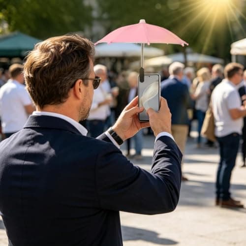 Phone Shade Lightweight Cellphone Sunshade with Clip Cell Phone Umbrella — view 5