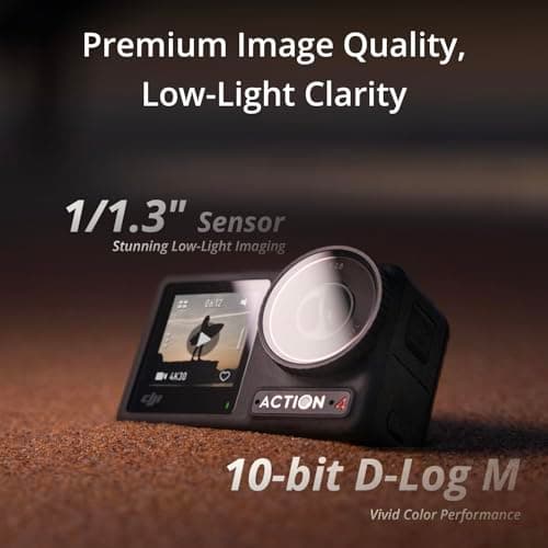 DJI Osmo Action 4 Standard Combo - 4K/120fps Waterproof Action Camera with a 1/1.3-Inch Sensor, Stunning Low-Light Imaging, 10-bit & D-Log M Color Performance, Long-Lasting 160 Mins, Outdoor Camera — view 2