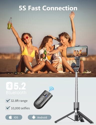 Selfie Stick Tripod with 2 Fill Lights, 45''Phone Tripod with Remote — view 5