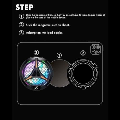Magnetic Phone Cooler Pad - Radiator Sticker Kit | 5 Heat Dissipation Metal Patches with Portable Design, Cellphone Cooling Magnets for Tablets Smartphones, Travel Accessory — view 6
