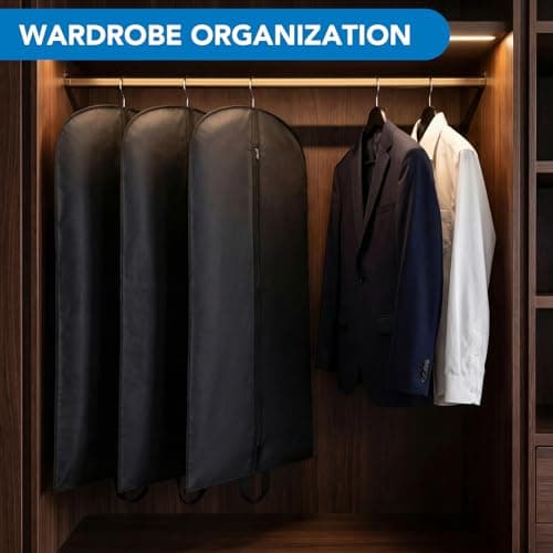 2Pcs Suit Bag, PEVA Suit Carriers for Men with Handles, Travel Garment Bags — view 5