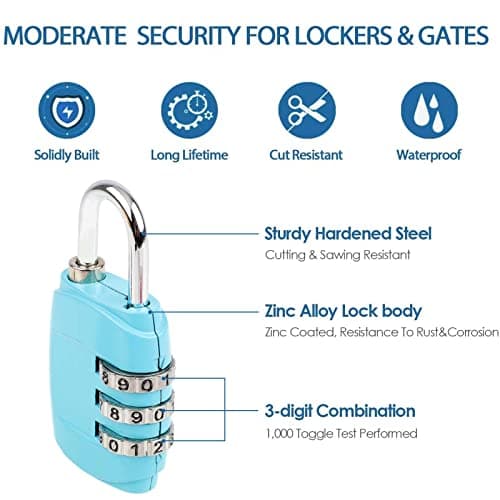 Combination Padlock 6Pack Luggage Locks Code Padlock — view 3
