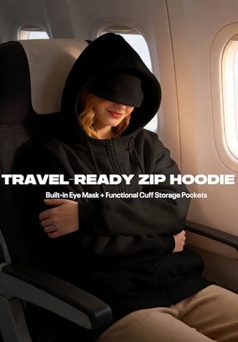 Eocicvvi Zip Up Hoodie with Eye Mask Comfy Outfits Airplane Mode Sweatshirt — view 2